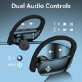 Wireless Earbuds Bluetooth Headphones 48hrs Play Back Sport Earphones with LED Display Over-Ear Buds with Earhooks Built-in Mic