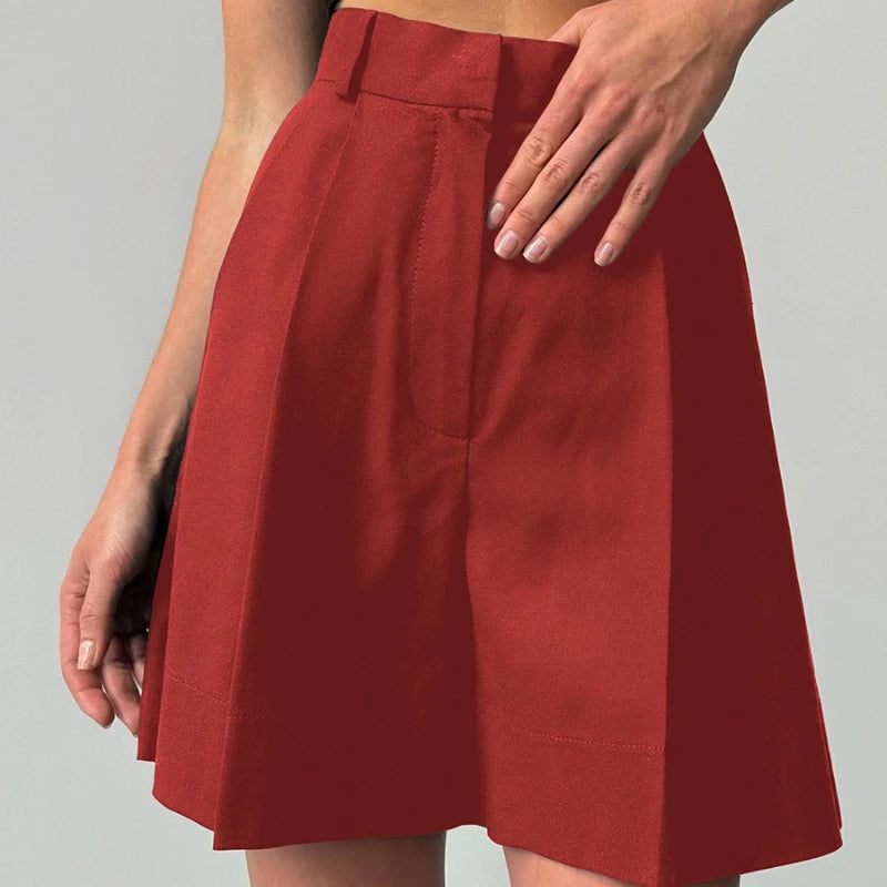 Wolfeel Women's High Waisted Shorts with European - View 8 | SAMAG