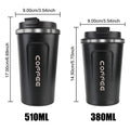 Thermo Cafe Car Thermos Mug for Tea Water Coffee Leak_Proof Travel Thermo Cup Coffee Mug 380/510ML Double Stainless Steel