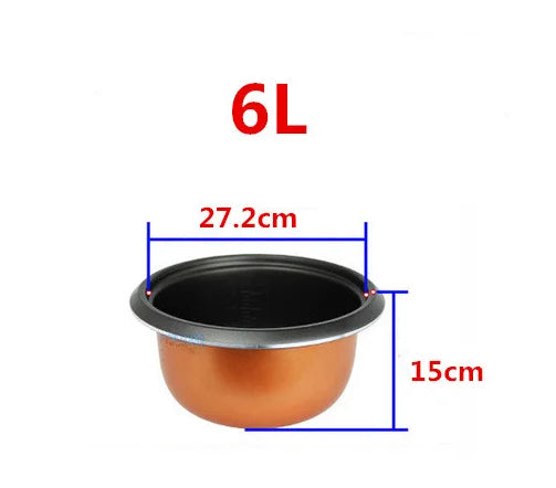Rice Cooker Liner General Food Stainless Steel Uncoated Thickened 2L3L4L5L6L8L Rice Cooker Inner Pot
