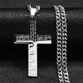 Goth Stainless Steel Cross Pendant Necklace Biker Men Punk Black Silver Color Crucifixion Crystal Necklace Hip Hop Jewelry N6337