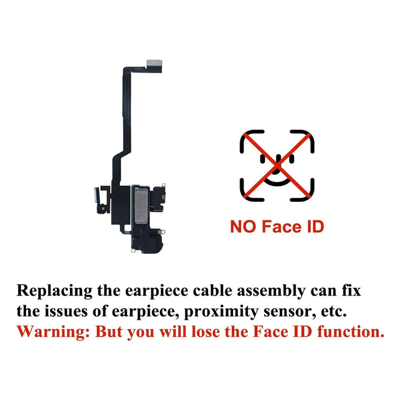 Ear Speaker With Microphone Flex Cable For iPhone X XR XS 11 12 Mini Pro Max Earpiece Incl Light Sensor Flex Replacement