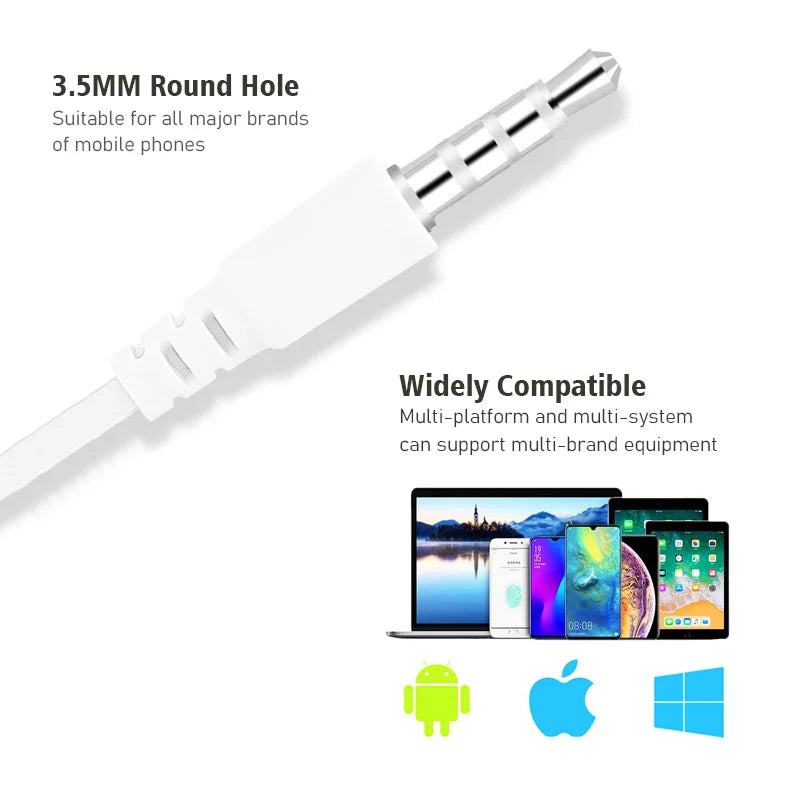 Multi-function 3.5MM Wired Earphones Headphones in Ear With Mic Sports Music Earduds Handfree Headsets For Xiaomi Samsung Huawei