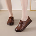 New real leather barefoot flats woman lace up moccasins mother comfortable flat drive shoes ladies vintage oxfords flats loafer