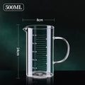 YWDL 1pcs Glass Measuring Cup With Handle Heat-resistant Laboratory Beaker Kitchen Milk Coffe Measuring Mug 250/350/500/1000ml