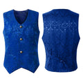 2024  Vest Men Renaissance Steampunk Coat Gothic Jacquard Waistcoat Single Breasted Business Formal Dress Vest for Suit