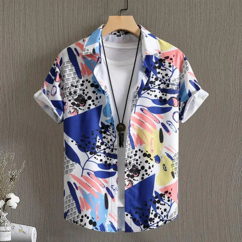 Summer Men's Social Casual Hawaiian Floral Short Sleeve | SAMAG