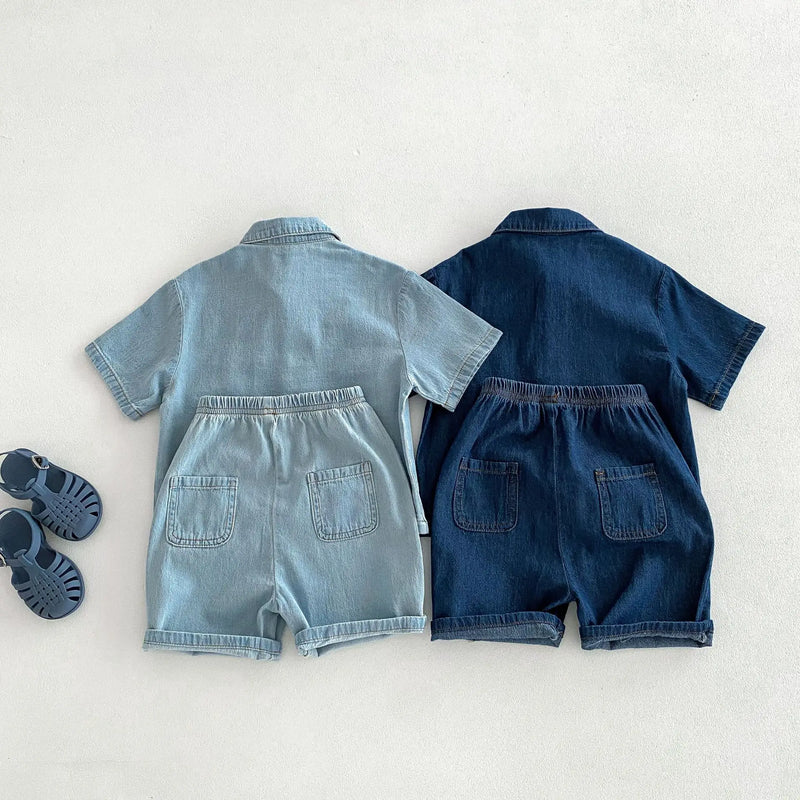 MILANCEL Kids Clothing Set Denim Girls Clothes Suit Shirt - View 3 | SAMAG