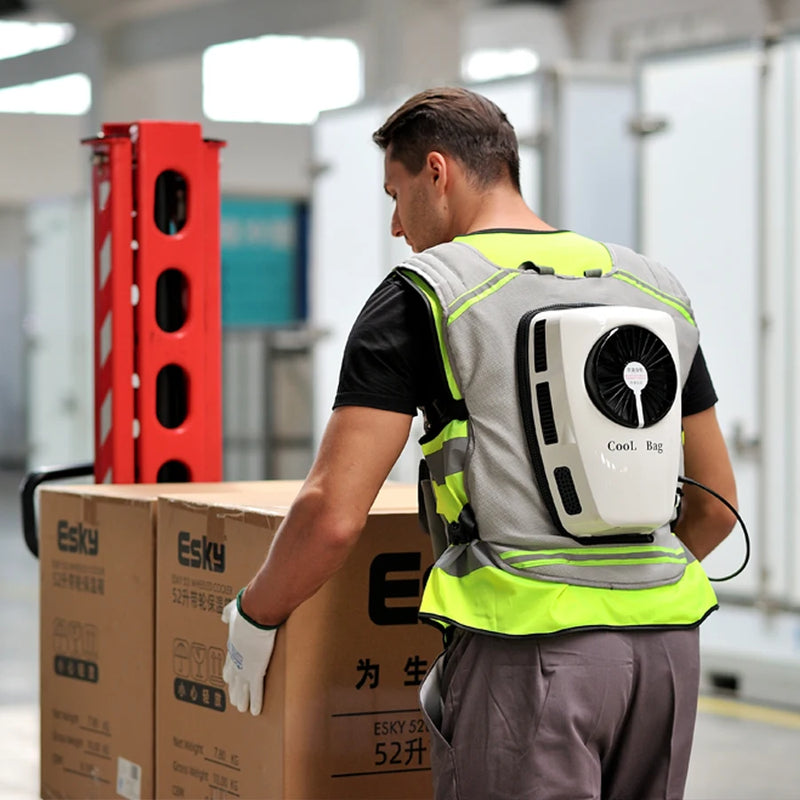 Rechargeable Air Conditioning Vest 9600mAh Battery Cooling Clothes for Hot Weather With Pockets Jacket for Working in the Heat