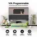 KiiBOOM Phantom98 Lite 96% ANSI US Layout VIA Programmable Gasket Wired/BT/2.4GHz Wireless Mechanical Gaming Keyboard 8000mAh