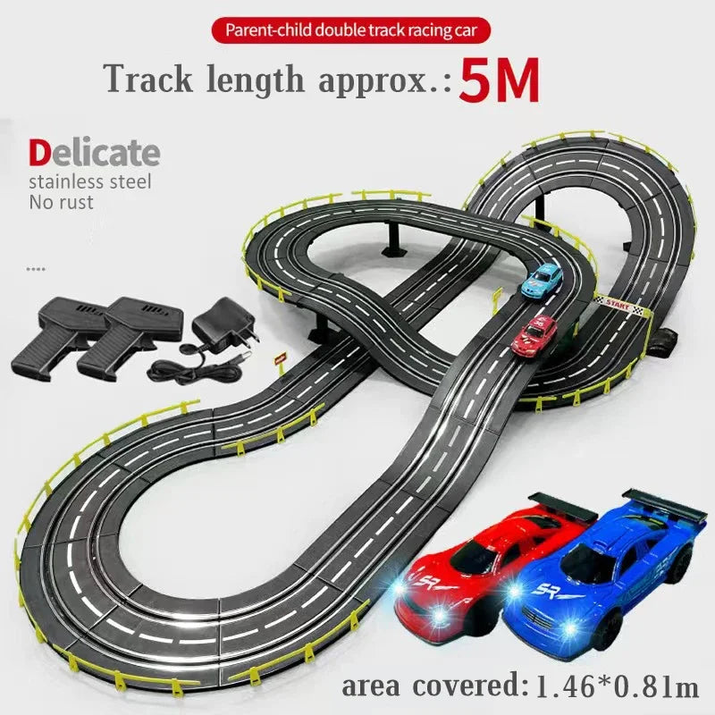 Electric Rail Car 1:43 Double Remote Control Racing Track Toy Automatic Racing Electric Track Children Christmas Gift