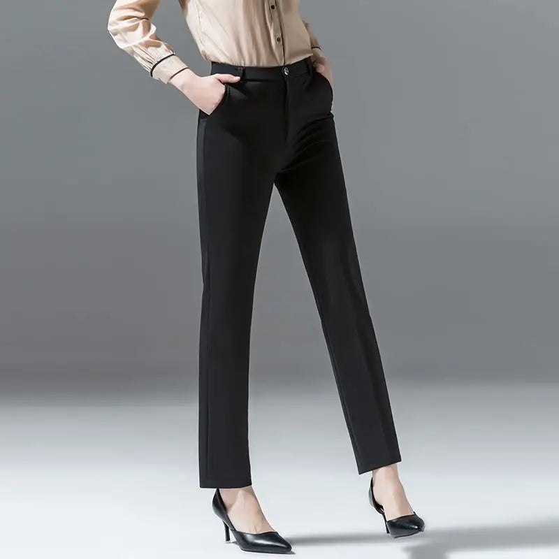 Summer Thin Draped Slim Work Trousers for Women Straight - View 6 | SAMAG