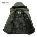 Men's Casual Winter Thick Warm Parkas Windproof Overcoats Male Military Fleece-lined Hooded Down Jackets Outdoors Long Coats
