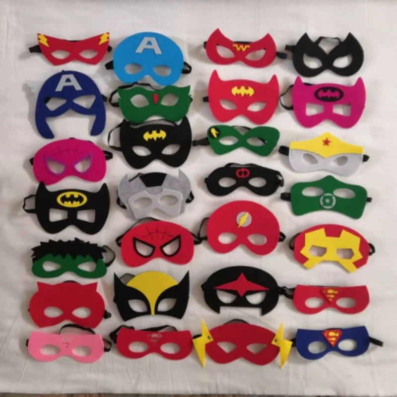 32/28/10 Pcs/Lot Superhero Mask Cosplay Christmas Halloween  Carnival Party Props  Birthday Felt  Masquerade