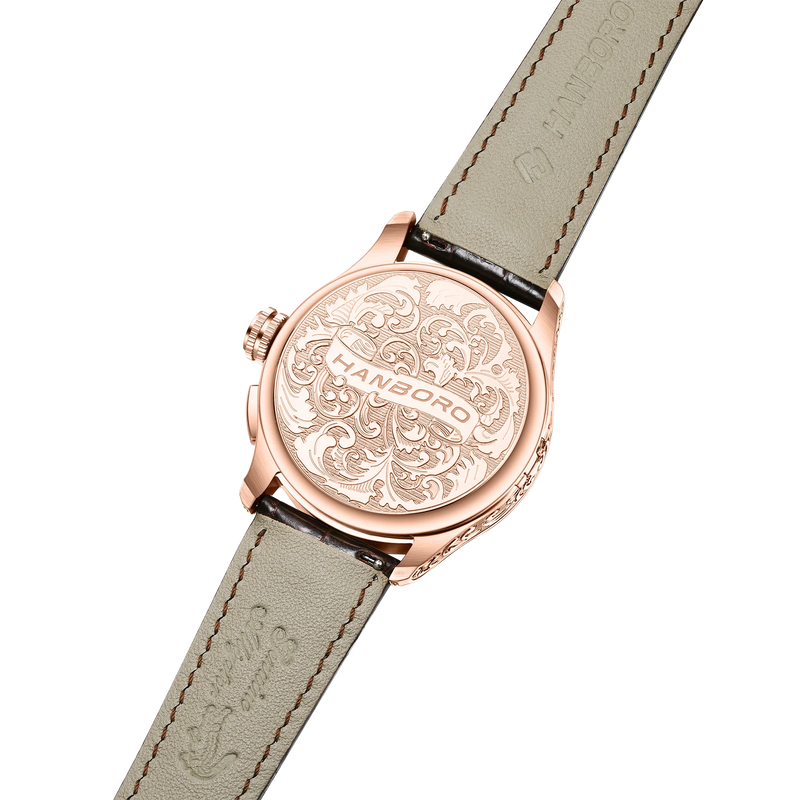 HANBORO Mechanical Alarm Watch Men Automatic Ping Bell Hourly Chime Luxury 100M Waterproof Sapphire Steel Business Unique