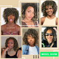 Synthetic Dreadlock Braided Half Wig Black Brown Blonde Grey Soft Faux Locs Natural Style Cosplay Costume Party Daily Anime Wigs