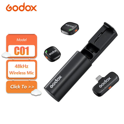 GODOX C01 Kit2 Wireless Lavalier Microphone with Charging | SAMAG