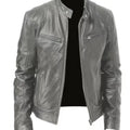Business Style PU Leather Jacket Stand Collar Slim Fit Zipper Coat Multiple Colors Autumn New Arrival Fashion Urban Outerwear