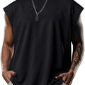 2025 Vest  Hooded Solid Color New Men's Casual Pullover Sports Men's T-shirt Sleeveless Men's Waistcoat Loose
