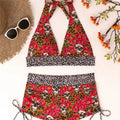 Square Neck Modest Bikini Set With Skull Print | SAMAG