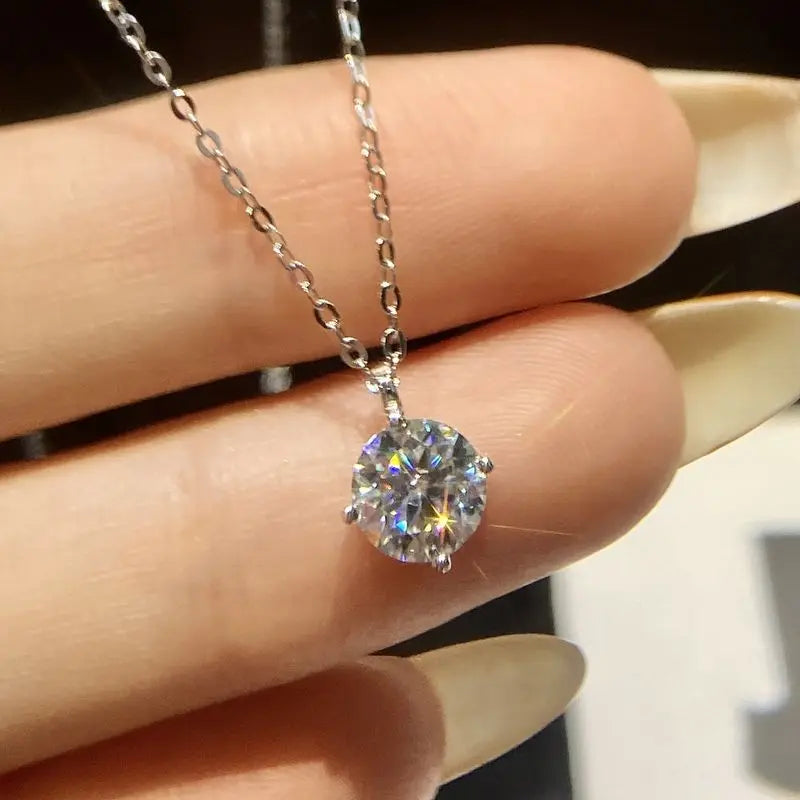 LOUTF 1-3ct Real Moissanite Diamond Necklace for Woman Wedding Daily Wear Party Original 925 Sterling Silver Luxury Fine Jewelry
