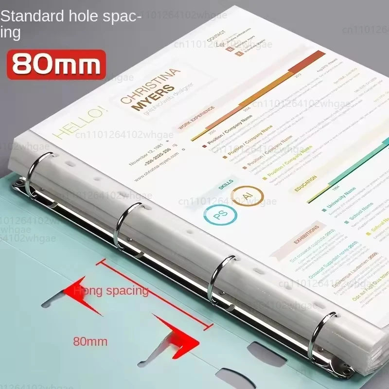 A4 File Folders Display Book 4 Hole Binder Folders Morandi Color Waterproof Document Ring Binder Folder Office School Supplies