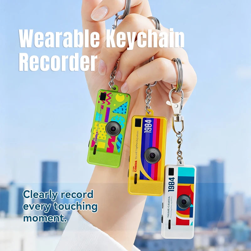 Digital Camera 0.96 Inch Mini Keychain Camera Retro Support Memory Card 1080P Very Small Camcorder Video Recorder with Flash