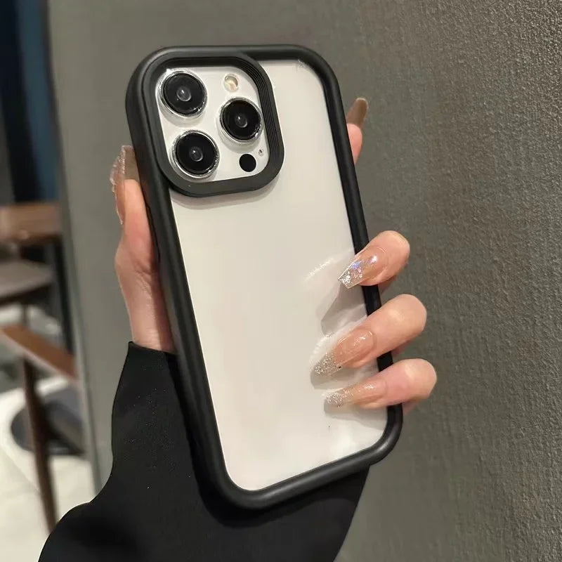 Luxury Transparent Candy Phone Case For iPhone 11 12 13 14 15 16 Pro Max Shockproof Clear Bumper Cases Cover