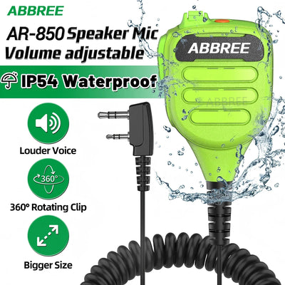 ABBREE AR-850 Waterproof Speaker Mic Adjustable Volume | SAMAG