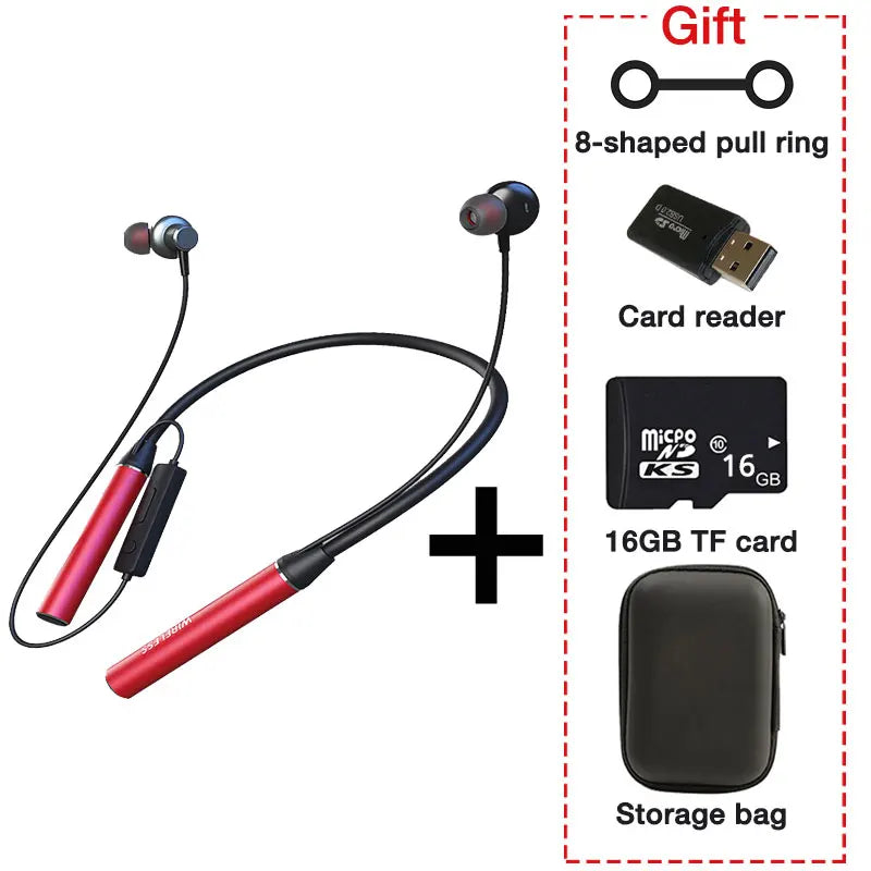 EARDECO 180 Hour Playback Bluetooth Headphones Bass Wireless Headphones Earphones with Mic Stereo Neckband Sport Headset TF Card