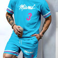 Men's summer new casual breathable short sleeved T - shirt set sports two - piece - View 2 | SAMAG