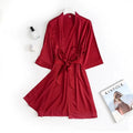 Women Wedding White Bride Robe Morning Gown 3/4 Sleeve | SAMAG
