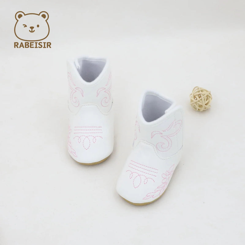 Autumn and Winter Baby Boots, Anti-Slip and Warm, Walking Shoes for 0-1 and a Half Year Old Male and Female Babies, Western Cowboy Boots