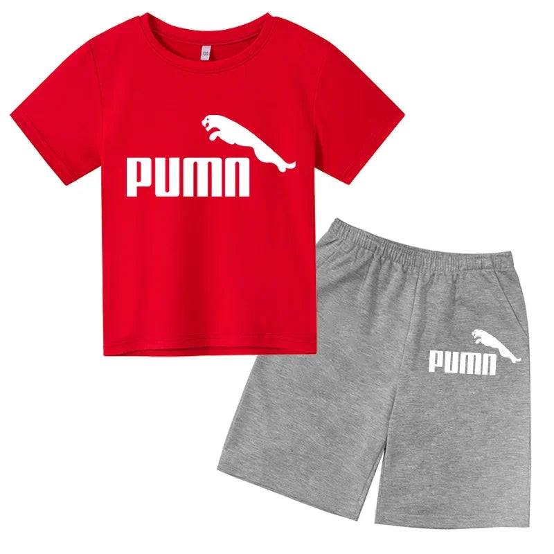 3-12Y Kids Summer Casual Letter Print 2-Piece Set Soft | SAMAG