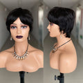 Short Pixie Cut Wig Human Hair Ready to Wear Brazilian Human Hair Wigs for Women Black Color Full Machine Short Straight Wigs