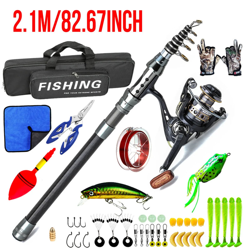 Carbon Fiber Telescopic Fishing Rod Reel Combo 1.8m To 3m - View 6 | SAMAG