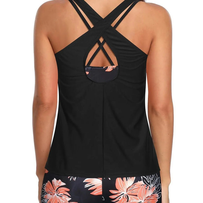 Women Tankini Bikinis Set Swimsuit Racerback Cover-ups | SAMAG