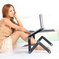 Adjustable Laptop Desk Stand Cooler Fan Portable Ergonomic Lapdesk for Bed Sofa PC Notebook Table Desk with Mouse Pad Aluminum