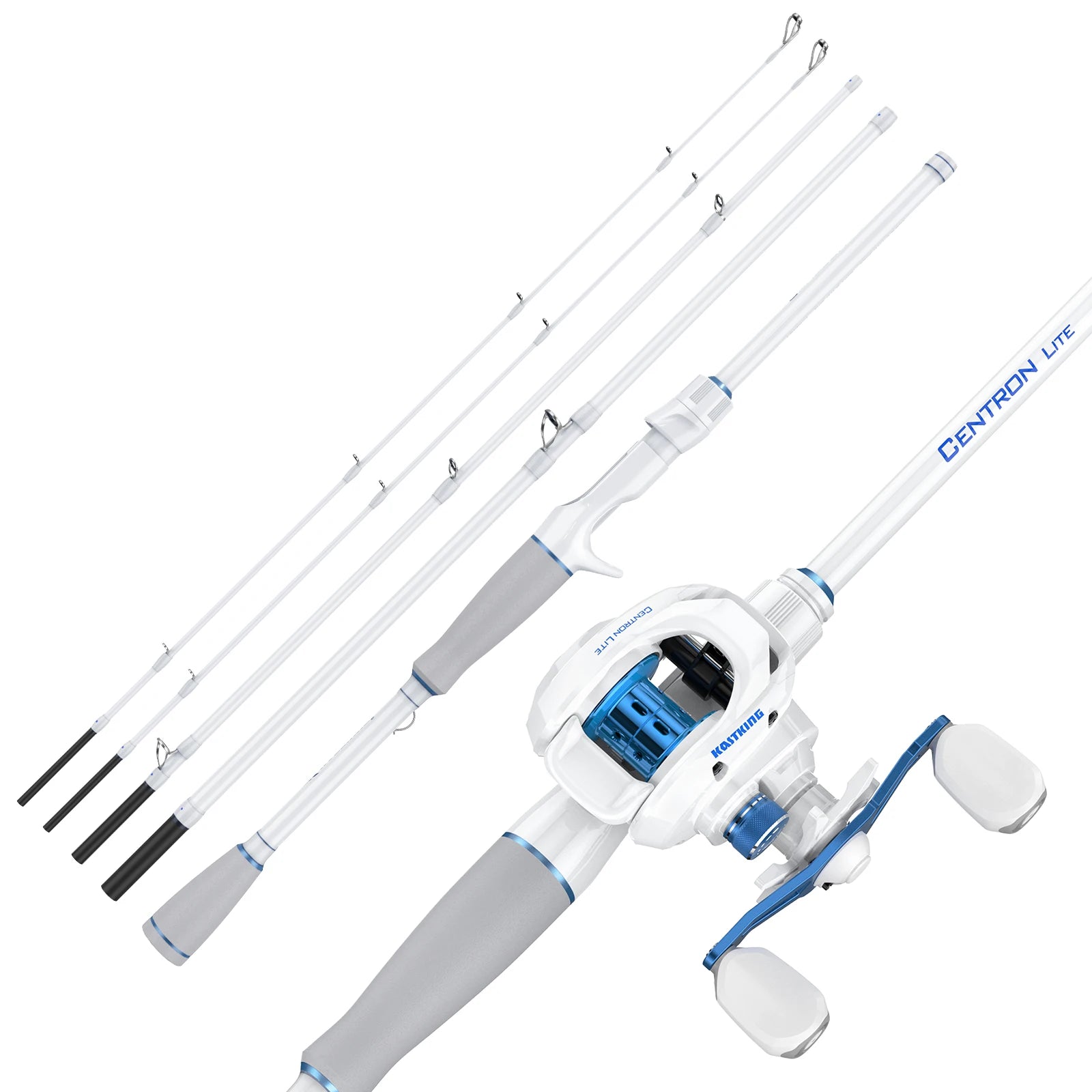 KastKing Centron Lite Travel Casting Combo Fishing Rod Reel Packable Baitcaster Combos Lightweight IM6 Graphite Multi-Piece Kit