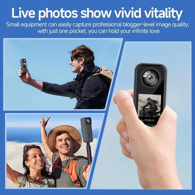 4K+2K Dual Lens Action Camera, Front & Rear WiFi Sports Cam, 130° Wide Angle Night Vision Camera for Motorcycle Helmet Vlog