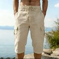 Men Summer Cotton Linen Shorts Retro Multi Pocket Loose | SAMAG