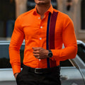 Men's fashionable contrast color striped long sleeve | SAMAG