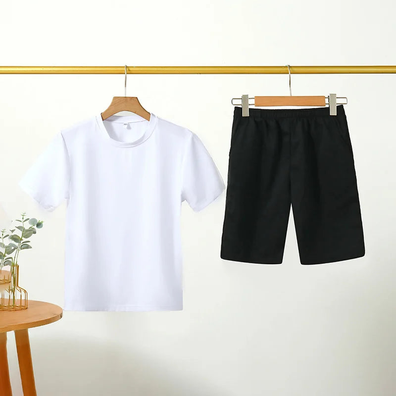 Summer Brand White T - shirt+Shorts Two - piece Set Kids - View 20 | SAMAG