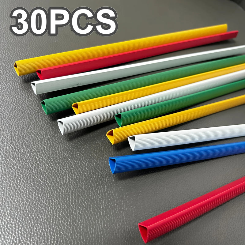 30pcs, Random Color A4 File Pull-Out Folders - Folders, Display Folders, Strip Binders, Portable A4 Binders, Office Organization