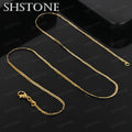 18K Gold 2MM Flat Necklace Chain for Women Men Fashion Wedding Party Jewelry Gift