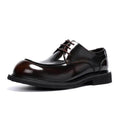 Men's Genuine Leather Glossy Loafers Wide Feet Big Size Summer British Style Round Toe Big Head Formal Casual Dress Shoes