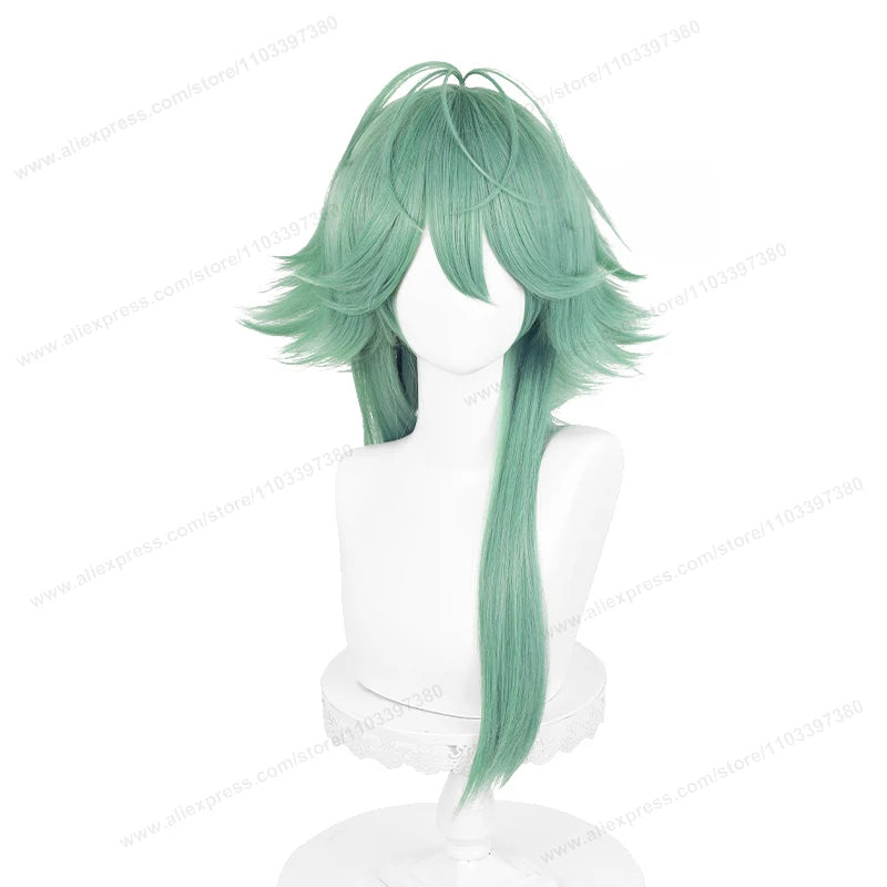 Heartsteel Ezreal Cosplay Wig Game 60cm Long Green Men Hair Ezreal Cosplay Heat Resistant Synthetic Wigs