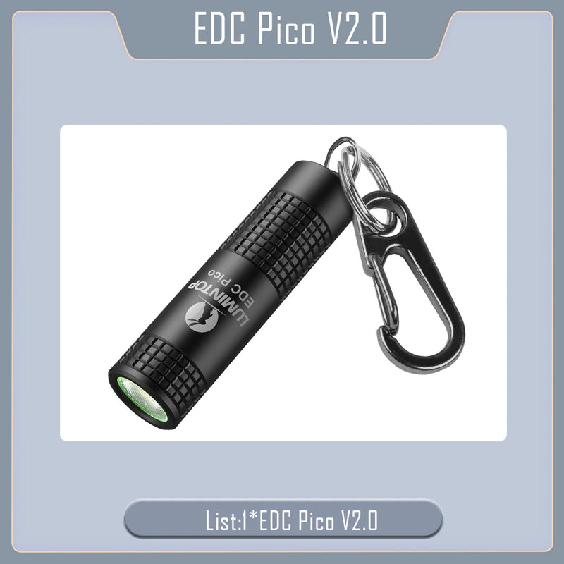 LED Camping Flashlight High Power 130 Lumens Keychain Lantern Pocket Outdoor Light 40M USB C 10280 Charging Torch Lamp EDC Pico