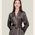 Birdtree 22 Momme 100%Pure  Silk Long Robe for Women Silky Sleepwear Ladies Elegant Nightgown Natural Pajamas P3D047QM