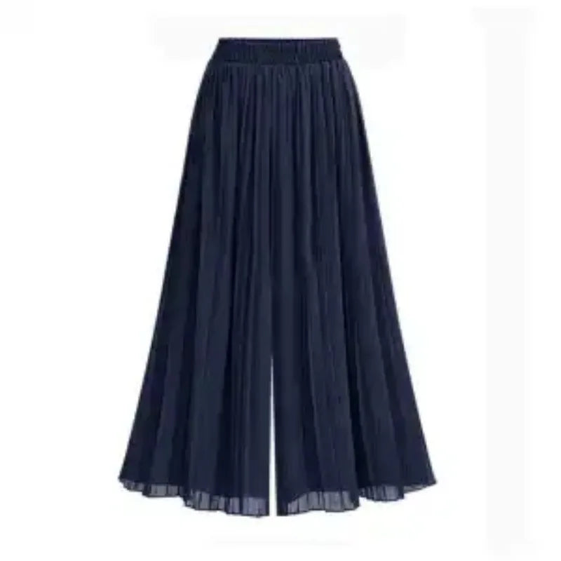 Women High Waist Polka Dot Pleated Wide Leg Pants Elastic - View 3 | SAMAG